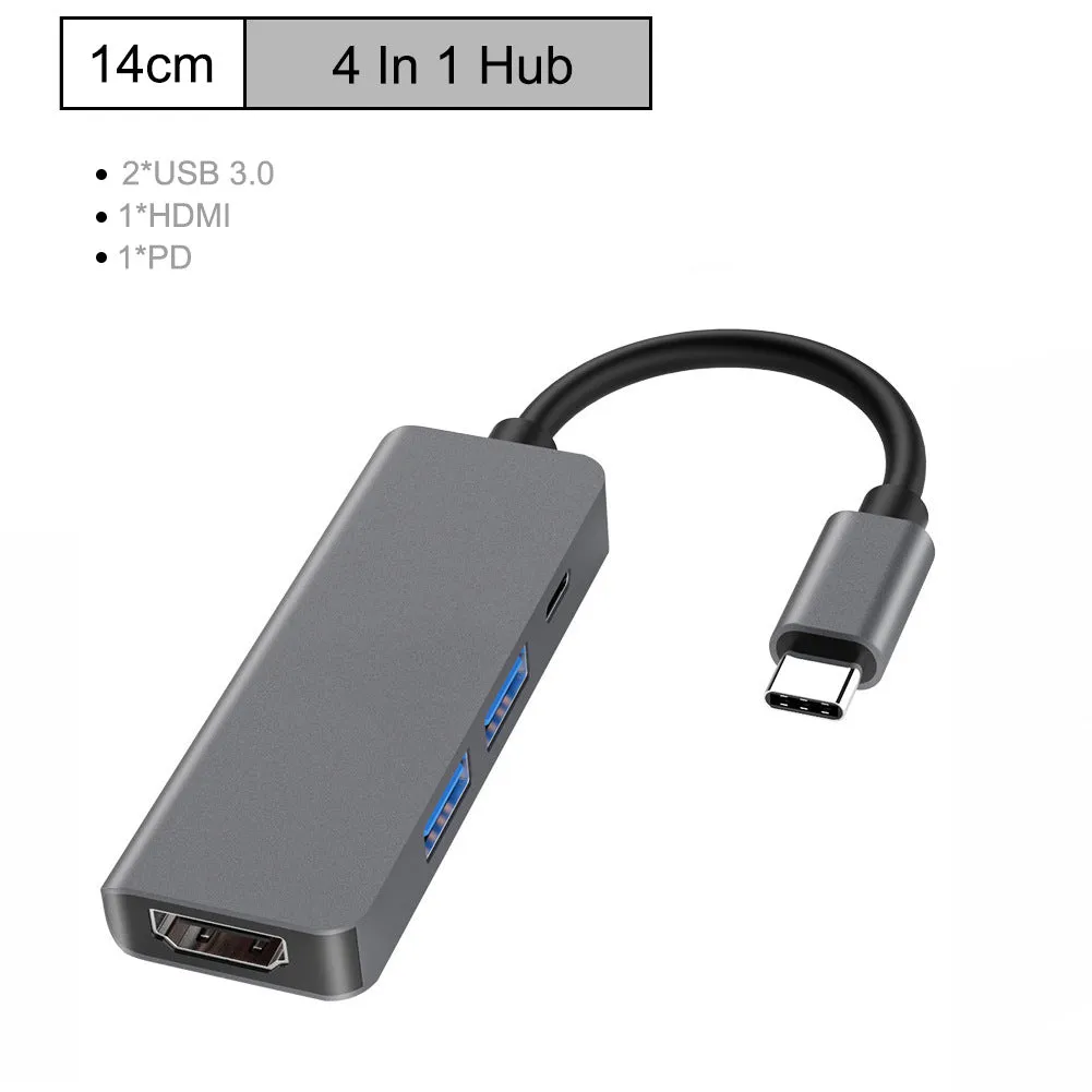 Type-c Docking Station 4K HDMI Hub Hub Laptop USBC Computer 4-in-1 Multi-Function Converter