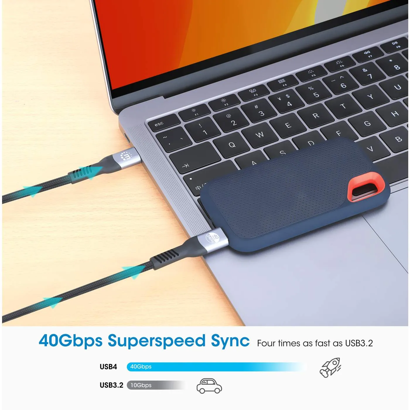 USB4 Type-C 40 Gbps 8K Video and 240 W EPR Charging Cable / PD 3.1