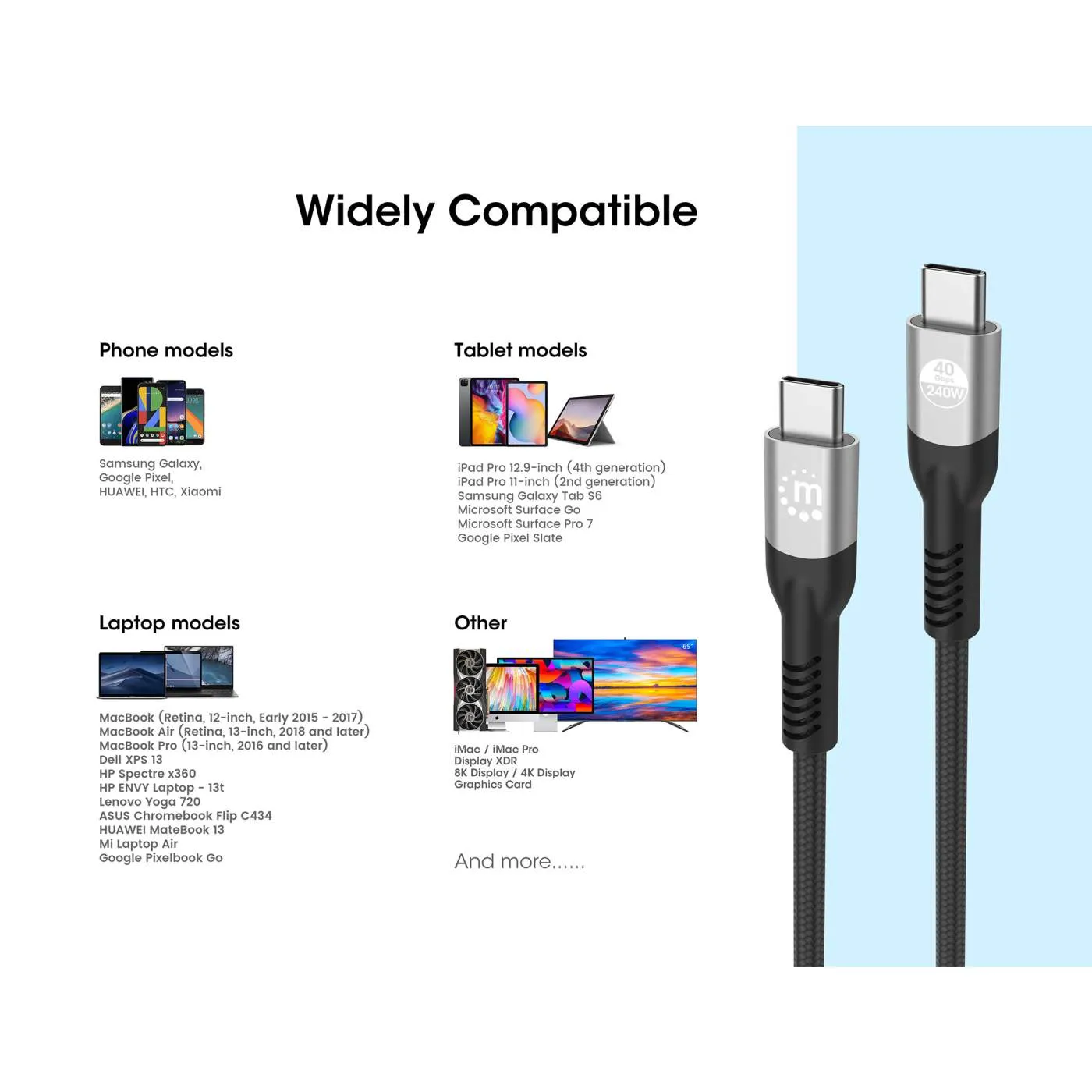 USB4 Type-C 40 Gbps 8K Video and 240 W EPR Charging Cable / PD 3.1